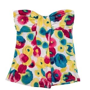 Vintage Grass Collection Strapless Floral Swim Top